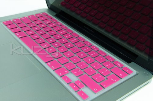 Kuzy - EU/UK Hot Pink Keyboard Cover Silicone Skin for MacBook Pro 13 inch 15 inch 17 inch -with or w/Out Retina Display- iMac and MacBook Air 13 inch -European/ISO Keyboard Layout- - Hot Pink