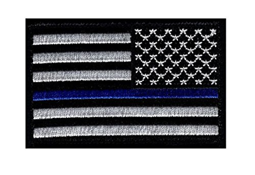 Police Law Enforcement Thin Blue Line USA Flag Reverse 3.0 X 2.0 Hook Patch