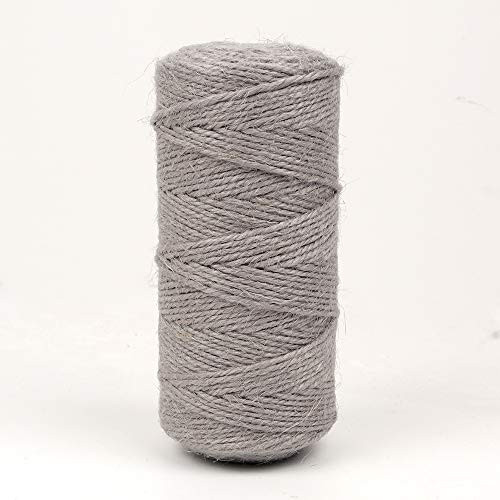 300 Feet Natural Jute Twine Best Arts Crafts Gift Twine Christmas Twine Industrial Packing Materials Durable String for Gardening Applications-Gray-