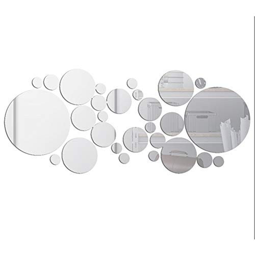 DIY Mirror Wall Sticker Removable Round Acrylic Mirror Decor of Self Adhesive Circle for Art Window Wall Decal Kitchen Home Decoration 26Pcs -Sliver- DIY Mirror Wall Sticker Removable Round Acrylic Mirror Decor of Self Adhesive Circle for Art Window Wall Decal Kitchen Home Decoration 26Pcs -Sliver-