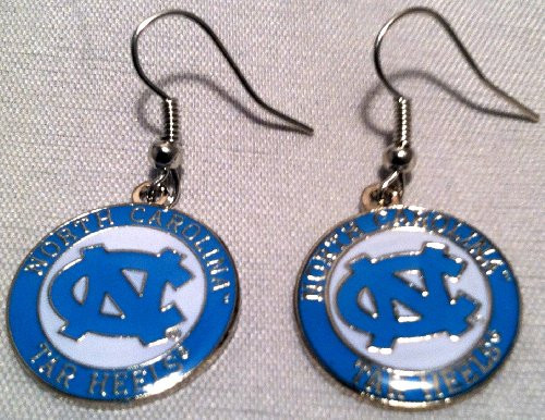 North Carolina Tar Heels Circle Style Dangle Earrings