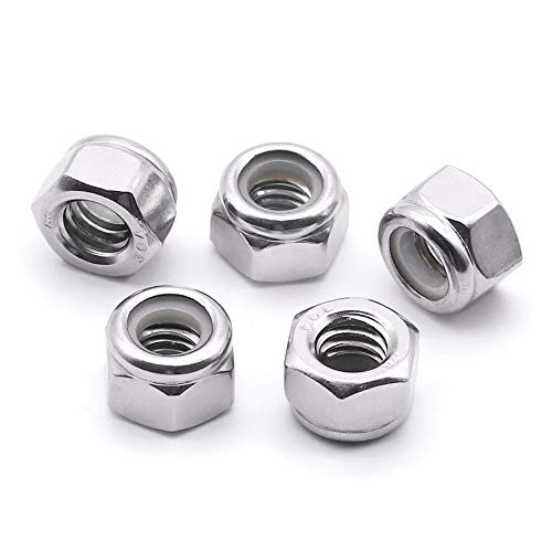 6 32 Nylon Insert Hex Lock Nuts Stainless Locknuts -50 of pack- Bright Finish?304 Stainless Steel 18-8 SS