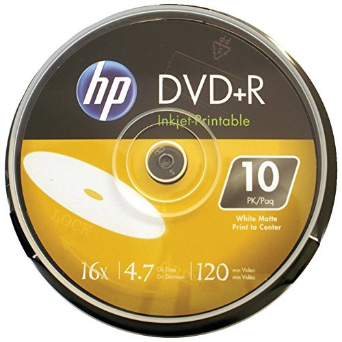 Hewlett Packard 4.7 GB Prntbl DVD PlusR 10Ct -DR16WIJH010CB-