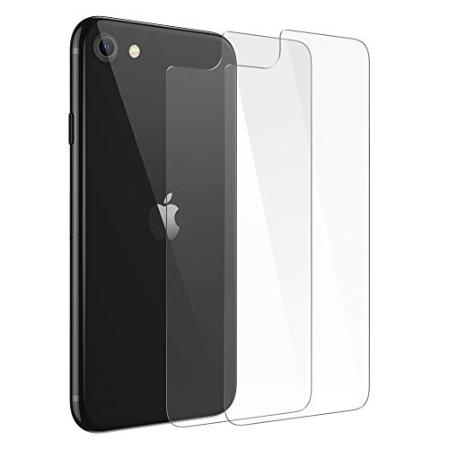 -2 Pack- Tensea for iPhone SE 2020 Screen Protector Back 4.7 inch Back Tempered Glass 9H Screen Protectors for iPhone SE 2 iPhone 8 2 Pack