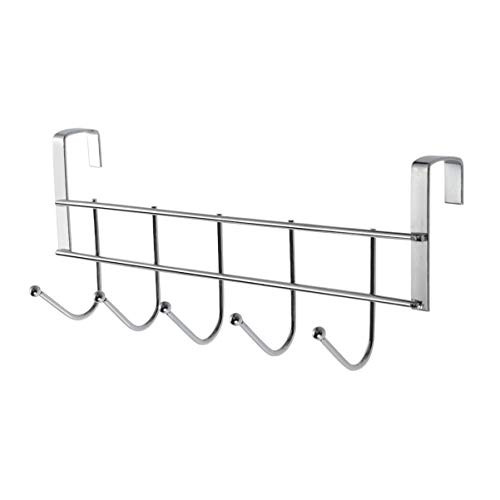 NUOBESTY Over The Door Hook Rack Wall Mounted Coat Rack 5-Hook Door Clothes Hanger for Living Room Cloakroom Bathroom Office