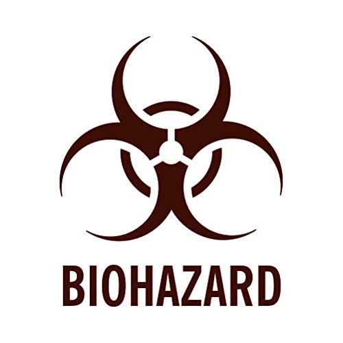 RDW Biohazard Sticker - Decal - Die Cut - Toxic - Brown 6.00 inch x 7.27 inch