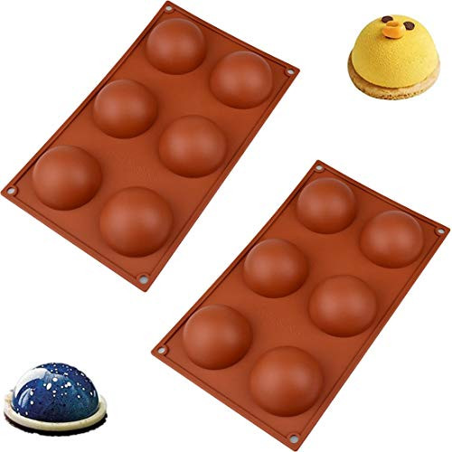 Silicone Mold for Chocolate 6 Holes Semi Sphere Silicone Molds for Making Hot Chocolate Bomb Baking Cake Jelly Dome Mousse Pudding -2 PACKS- Silicone Mold for Chocolate 6 Holes Semi Sphere Silicone Molds for Making Hot Chocolate Bomb Baking Cake Jelly Dome Mousse Pudding -2 PACKS-