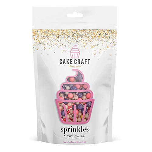 Cake Craft Sprinkles Princess Bling Mix 3.53 Ounces
