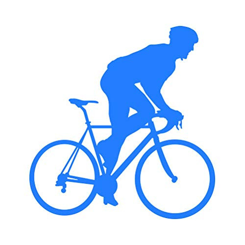 RDW Side View Cycling Sticker - Decal - Die Cut - Road Bike Triathlon Cyclist - Blue 6.00 inch x 6.24 inch