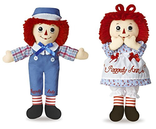 Bundle of 2 Aurora Dolls - 12'' Raggedy Ann and Raggedy Andy Bundle of 2 Aurora Dolls - 12'' Raggedy Ann and Raggedy Andy