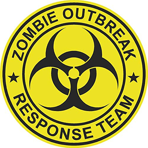 Zombie Outbreak Response Team Sticker Decal 4 inch x 4 inch Yellow/Black