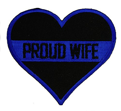 Proud Wife Heart Thin Blue Line Law Enforcement 3 inch Patch IVANP4778 Proud Wife Heart Thin Blue Line Law Enforcement 3 inch Patch IVANP4778