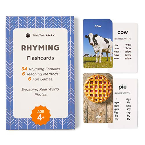 Think Tank Scholar Rhyming Words Flash Cards Ages 4 Plus Prek - Kindergarten