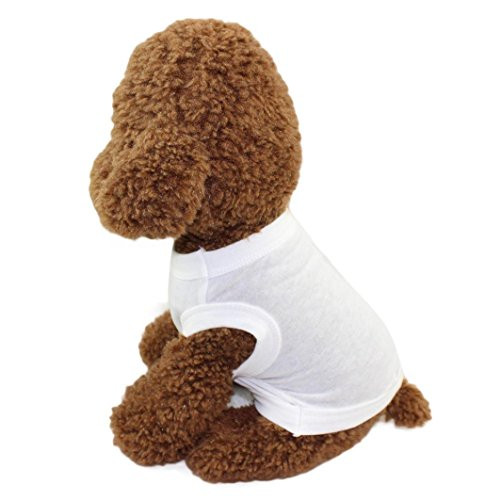Howstar Pet Clothes Puppy Vest Cotton Solid Color Dog Sweatshirt Apparel Pet Shirt -White M- Howstar Pet Clothes Puppy Vest Cotton Solid Color Dog Sweatshirt Apparel Pet Shirt -White M-