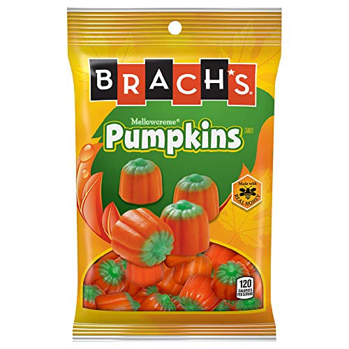 Brachs -1- Bag Mellowcreme Pumpkins - Orange and Green Pumpkin Shaped Halloween/Fall Candy - Made with Real Honey - Net Wt. 4.2 oz Brachs -1- Bag Mellowcreme Pumpkins - Orange and Green Pumpkin Shaped Halloween/Fall Candy - Made with Real Honey - Net Wt. 4.2 oz
