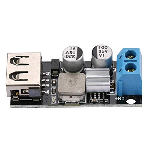 Asixx DC-to-DC Buck Module DC-DC Voltage Step Down Power Supply Buck Module 12V 24V 6V-32V to 5V QC3.0 USB Fast Charging Emitting diodes Buck Module