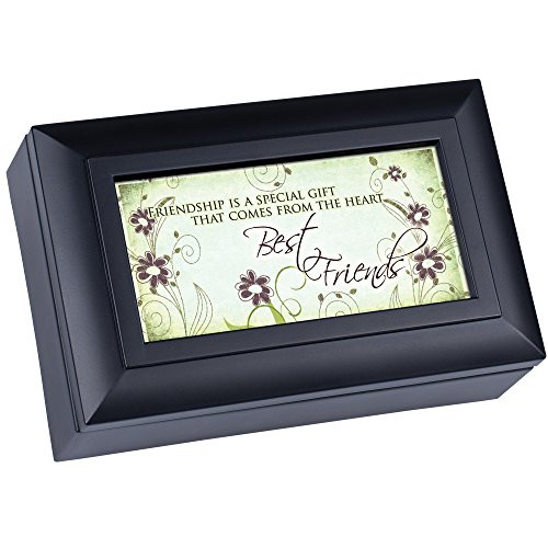 Cottage Garden Best Friends Matte Black Petite Music Box/Jewelry Box Plays Wonderful World Cottage Garden Best Friends Matte Black Petite Music Box/Jewelry Box Plays Wonderful World