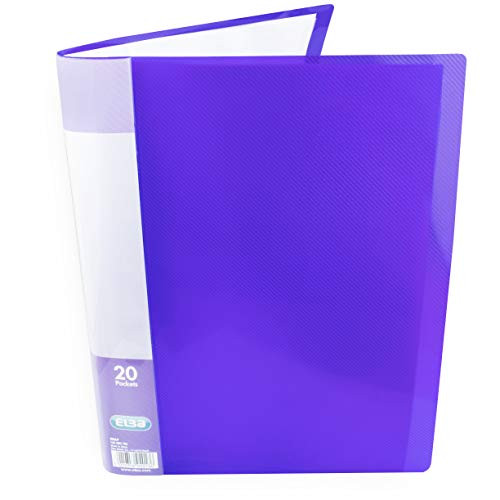Elba Snap A4 Polypropylene Display Book Folder - 20 Pocket - Purple Cover - Single