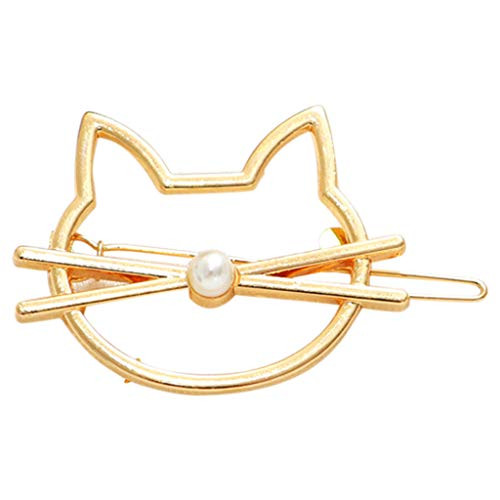 Simdoc Minimalist Dainty Hair ClipsGold Silver Hollow Geometric Metal Alloy Hairpin Hair Clip Clamps Hair Barrettes Circle Cat Moon Stars Multiple Pattern For Women Girls