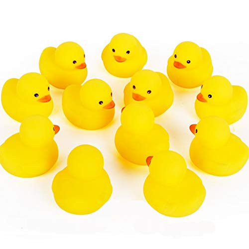 AHUA Bath Duck Toys 12 PCS Mini Rubber Ducks Squeak and Float Ducks Baby Shower Toy for Toddlers Boys Girls Over 3 Months-1.8-