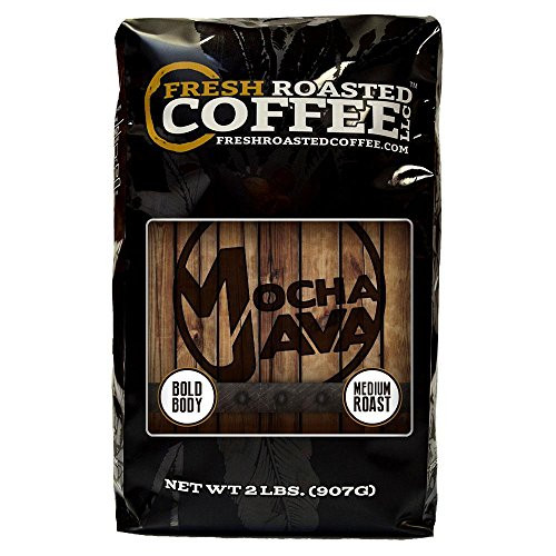Mocha Java Coffee, Artisan Blend, Whole Bean Bag, Fresh Roasted Coffee LLC. (2 LB.)