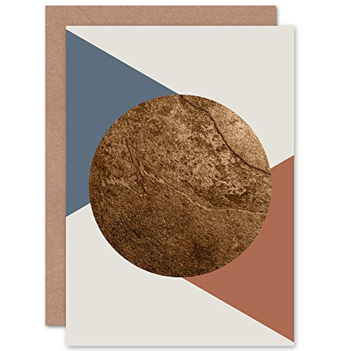 Wee Blue Coo Triangles and Circle Stone Greeting Card with Envelope Inside Premium Quality