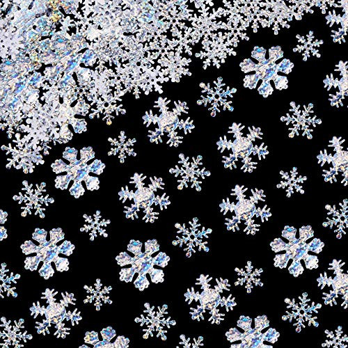 1000 Pieces Christmas Snowflake Confetti Decoration Shimmer Snowflakes Glitter Cake Table Confetti with Iridescent Finish for Xmas Wonderland Winter Frozen Party 3 Sizes-Silver- 1000 Pieces Christmas Snowflake Confetti Decoration Shimmer Snowflakes Glitter Cake Table Confetti with Iridescent Finish for Xmas Wonderland Winter Frozen Party 3 Sizes-Silver-