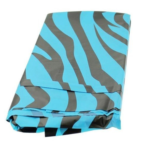 Homeford Zebra Rectangular Plastic Table Cover 54-Inch by 108-Inch Turquoise