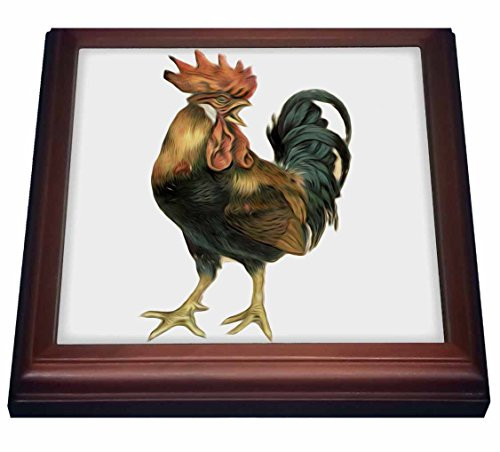 3dRose Vintage Antique Bird Illustration Cock Rooster Chicken Trivet with Ceramic Tile 8 inch by 8 inch Brown 3dRose Vintage Antique Bird Illustration Cock Rooster Chicken Trivet with Ceramic Tile 8 inch by 8 inch Brown