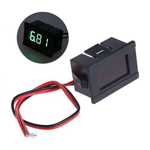 CHBC DC 2 Wires 4.5-30V Mini LED Digital Display Voltmeter Volt Voltage Panel Meter -Green-