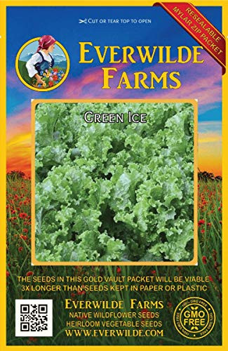 Everwilde Farms - 1000 Green Ice Lettuce Seeds - Gold Vault Jumbo Seed Packet