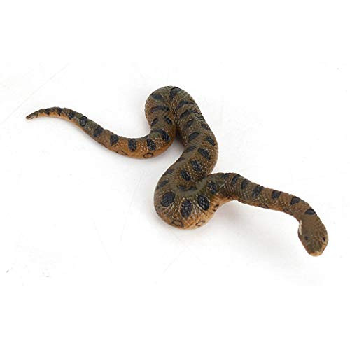 CreazyBee Realistic Fake Rubber Toy Snake Brown Fake Snakes Preschool Toys Snake Black Fake Snakes That Look Real Prank Stuff Cobra Snake -As Shown-