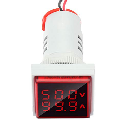 Reliable LED Voltage Meter Indicator Mini AC Voltage Signal Voltage Current Tester LED Display Voltmeter for Voltage Test-red-