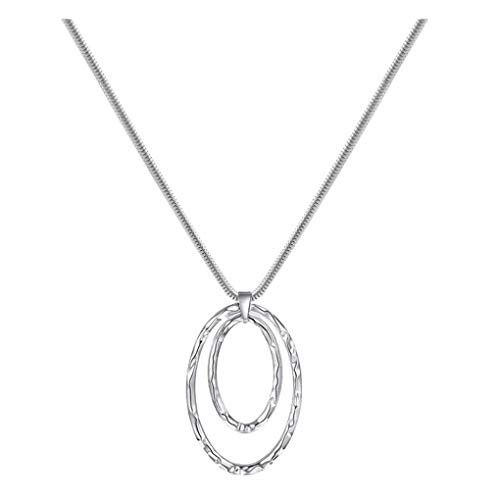 Yalice Long Pendant Necklace Chain Hollow Circle Necklaces Drop Dress Jewelry for Women and Girls -Silver- Yalice Long Pendant Necklace Chain Hollow Circle Necklaces Drop Dress Jewelry for Women and Girls -Silver-