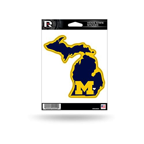 NCAA Rico Industries Home State Sticker Michigan Wolverines  5.75 x 8-inches