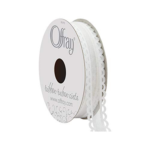 Offray White Options Craft Ribbon 5/8-Inch x 9-Feet