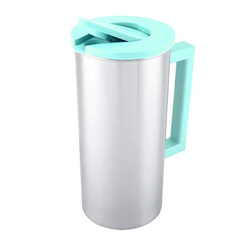 1800ml Water Pitcher with Lid Stainless Steel Drinks Pitcher for Milk Juice Coffee-Green-