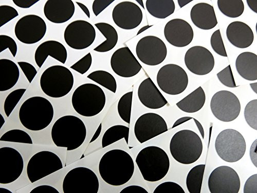 Minilabel 25mm -1 Inch- Round Circular Self-Adhesive Sticky Dot Labels Coloured Stickers - Black Circles -Pack of 102-