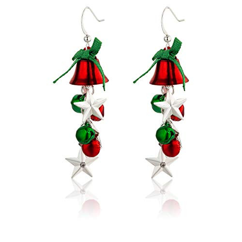 Burning Love Christmas Gifts Long Jingle Bell Earrings Green Bow Red Bell Star Dangle Drop Earrings for Women Girls Holiday Gifts Burning Love Christmas Gifts Long Jingle Bell Earrings Green Bow Red Bell Star Dangle Drop Earrings for Women Girls Holiday Gifts