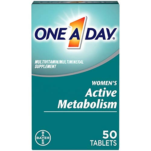 One A Day Womens Active Metabolism Multivitamin Supplement with Vitamin A Vitamin C Vitamin D Vitamin E and Zinc for Immune Health Support* Iron Calcium Folic Acid  and  more 50 count