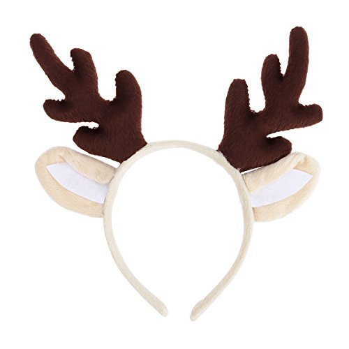 Chrismas Decoration Amosfun Reindeer Antler Hair Hoop Christmas Kids Headband Headwear for Children Christmas Costume Party -Brown-
