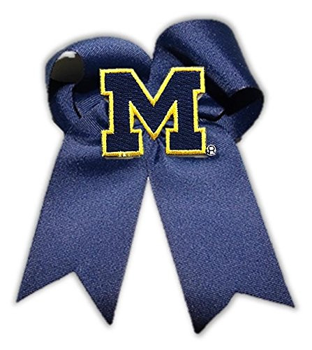 Divine Creations NCAA Michigan Wolverines Cheer Bow One Size Navy/Yellow Gold