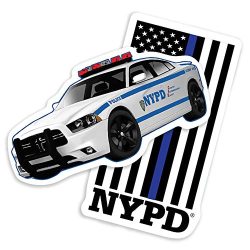 Popfunk New York City NYC NYPD Thin Blue Line Flag and Car Collectible Stickers