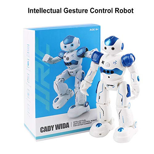 Seamuing Smart Robot Toys Gesture Sensing Robot Toy Kit, Remote Control RC Programmable Robot Gift Kid's Companion, Interactive Walking Singing Dancing Gesture Control - Blue
