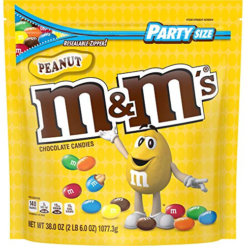 M and MS Peanut Chocolate Candy 38-Ounce Party Size Bag Yellow