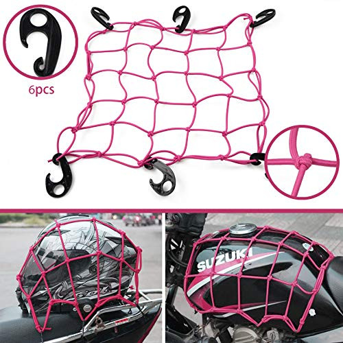 15 inchX15 inch Bicycle Bike Cargo Net for Trips with 6 Adjustable Hooks  and  Tight 2 inchx2 inch Mesh