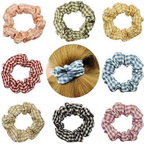 QMSILR Hair Scrunchies Hair Bands Ties Ropes Scrunchies Scrunchy Hair Elastic Band for Women Girls and Child Ponytail Holder Hair Accessories 8 Pack