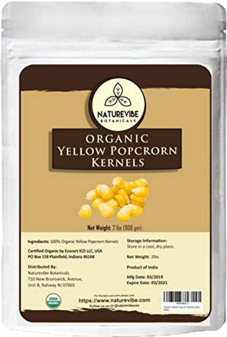 Naturevibe Botanicals Yellow Popcorn Kernels 2lbs - Non-GMO and Gluten Free - 100 percent Natural and Easy to cook Naturevibe Botanicals Yellow Popcorn Kernels 2lbs - Non-GMO and Gluten Free - 100 percent Natural and Easy to cook