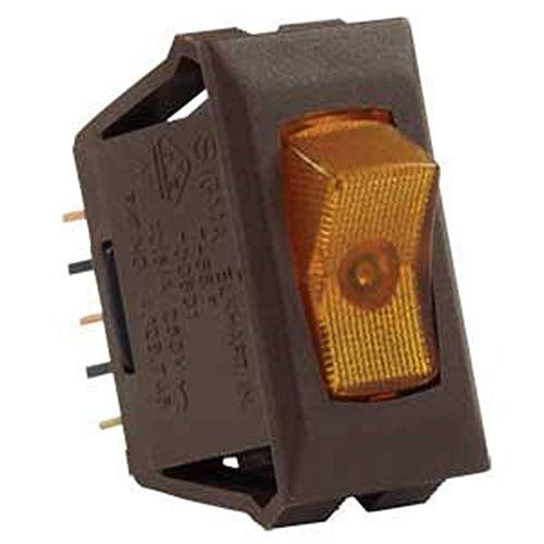 JR Products 12545 Illuminated 12V On/Off Switch - Amber/Brown
