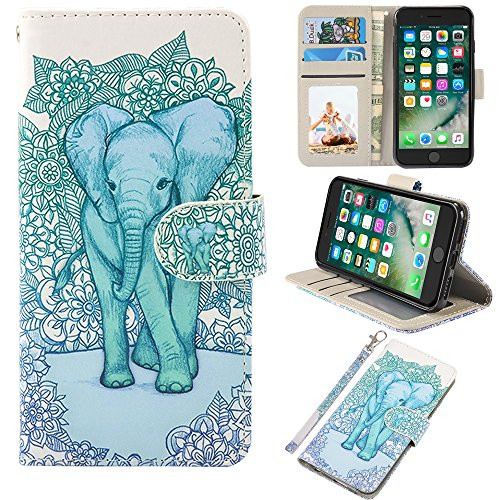 UrSpeedtekLive iPhone 7/iPhone 8/iPhone SE 2020 Wallet Case Premium PU Leather Flip Case Cover with Card Slots  and  Kickstand for Apple iPhone 7 -2016- / iPhone 8 -2017-/ iPhone SE 2020 -Elephant